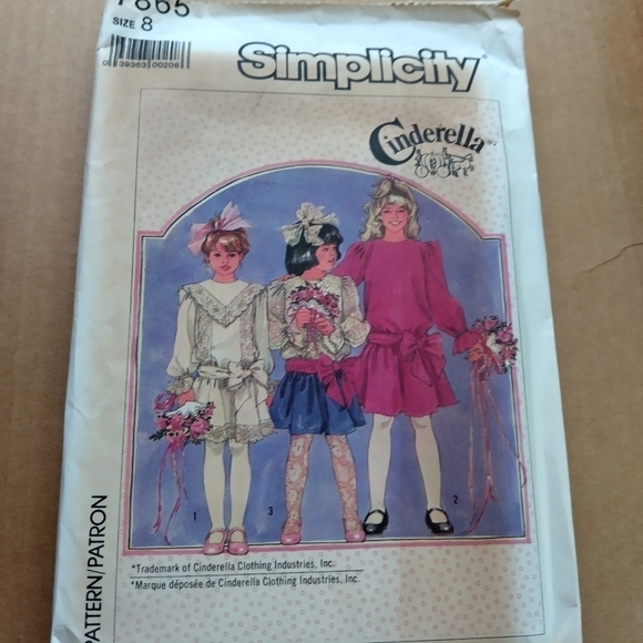 Simplicity Sewing Pattern 7865 Girls Dress Dresses Size 8 80s - Picture 1 of 2